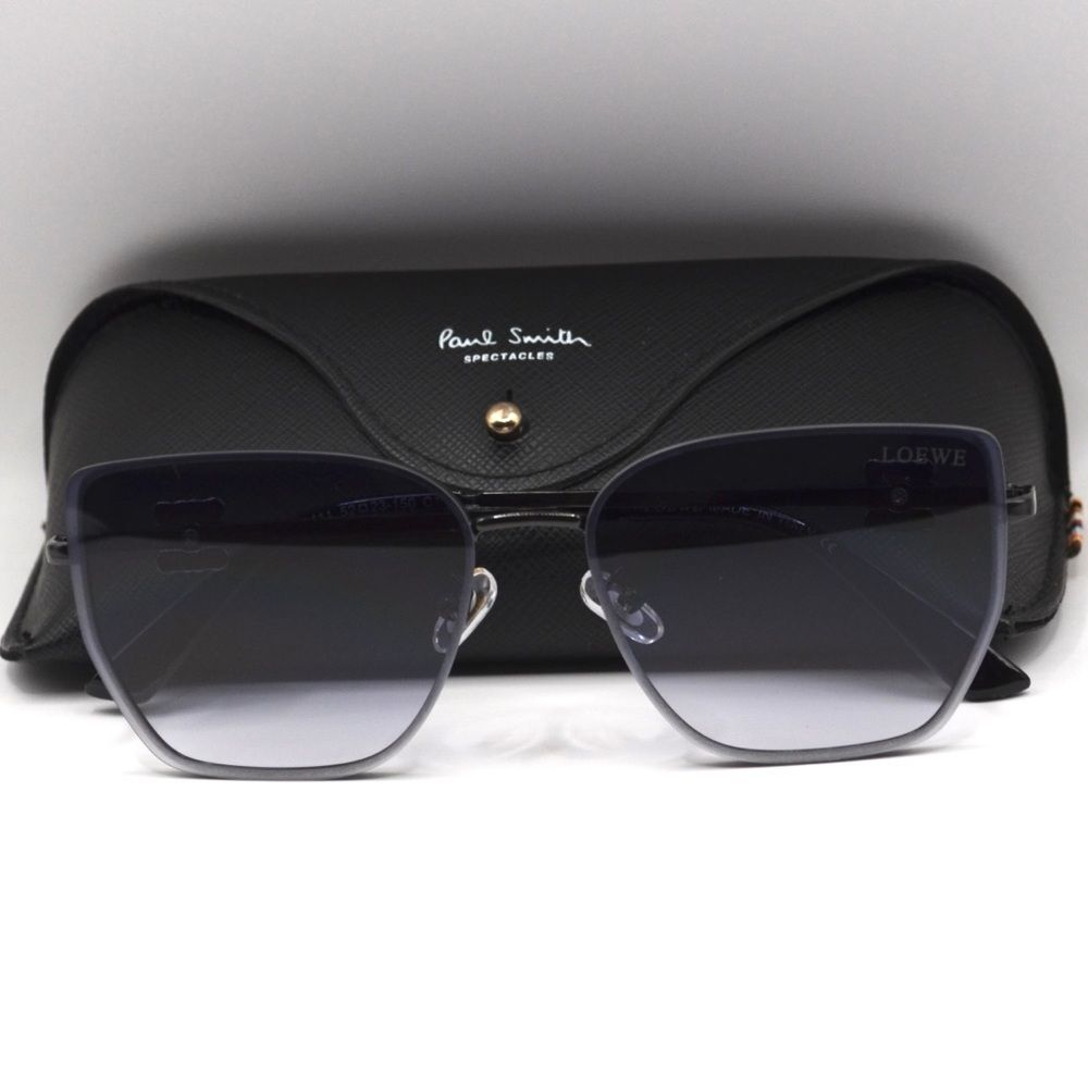 Loewe Women’s Sunglasses | Black Metal Frame | Blue/Gray Gradient Lenses - Picture 4 of 16